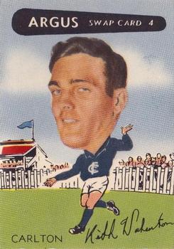 1954 Argus Football Swap Cards #4 Keith Warburton Front